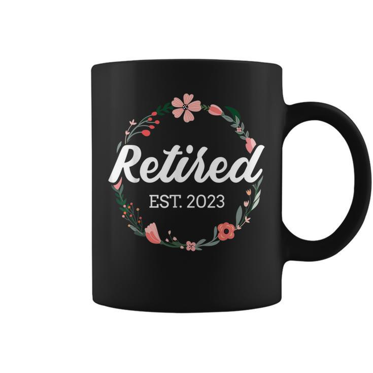 Retired 2023 Floral With Flowers For Grandma In Retirement Coffee Mug