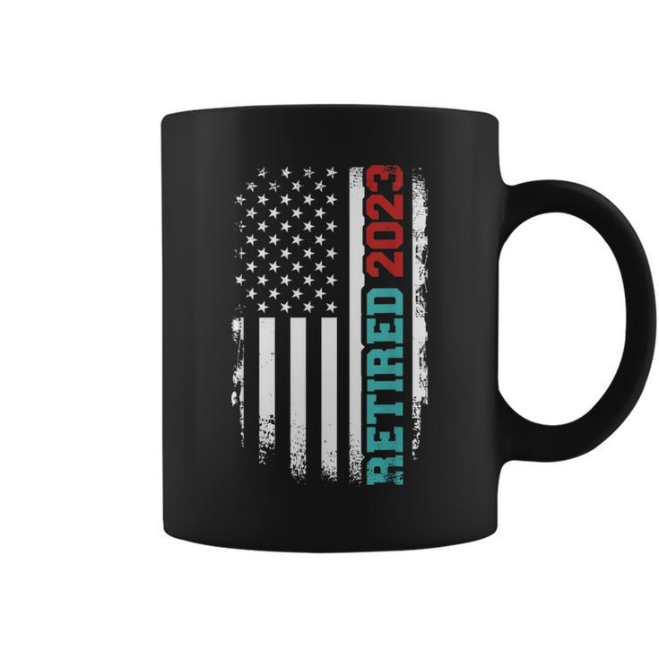 Retired 2023 Us American Flag For Retirement And Pensioner  Coffee Mug