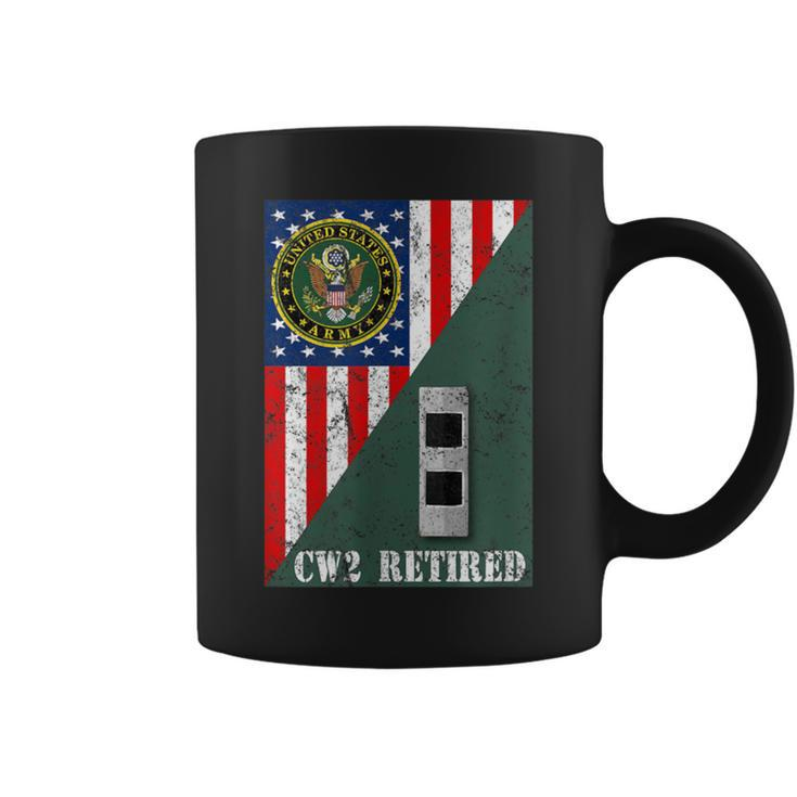 Retired Army Chief Warrant Officer Two Cw2 Half Rank & Flag Coffee Mug