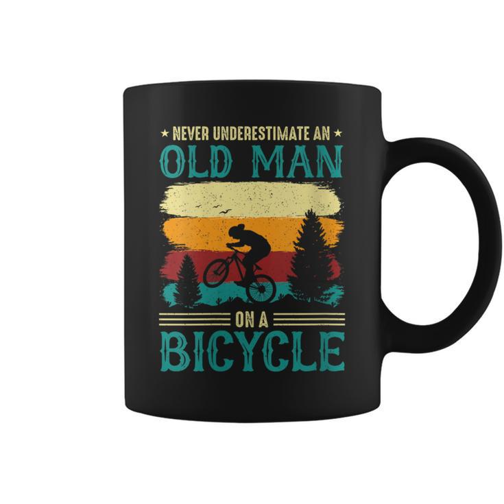 Retired Biker Never Underestimate An Old Man On A Bicycle Coffee Mug