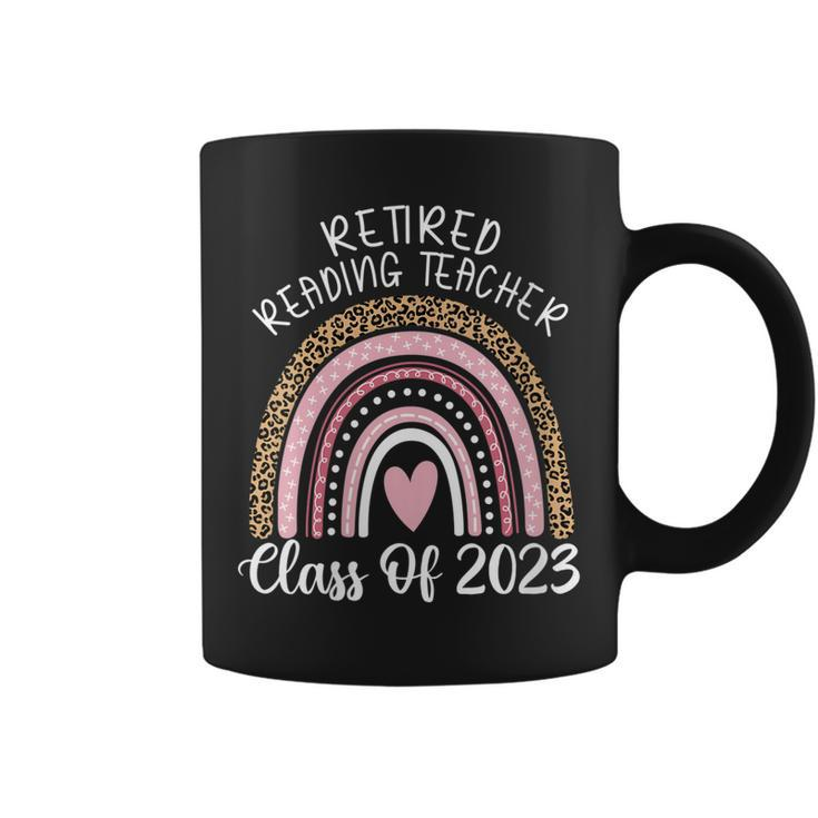 Retired Reading Teacher Class Of 2023 Leopard Rainbow Coffee Mug