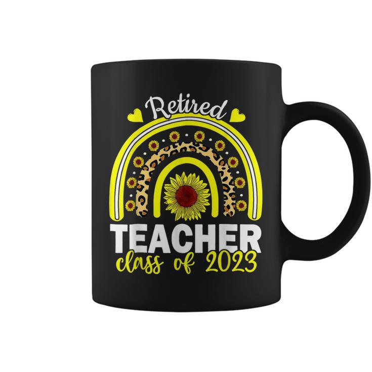 Retired Teacher Class Of 2023 Rainbow Sunflower Retirement Coffee Mug