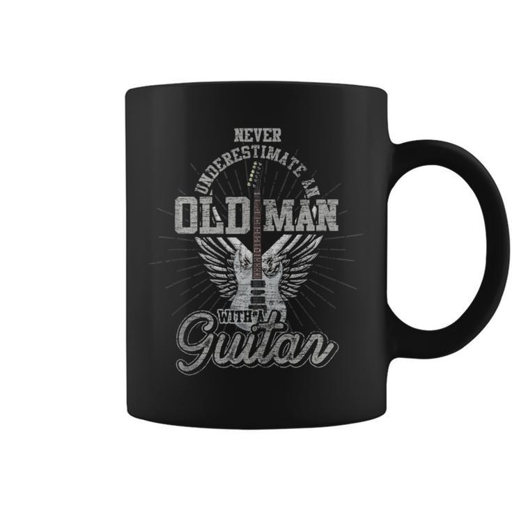 Retired Never Underestimate An Old Man With A Guitar Coffee Mug