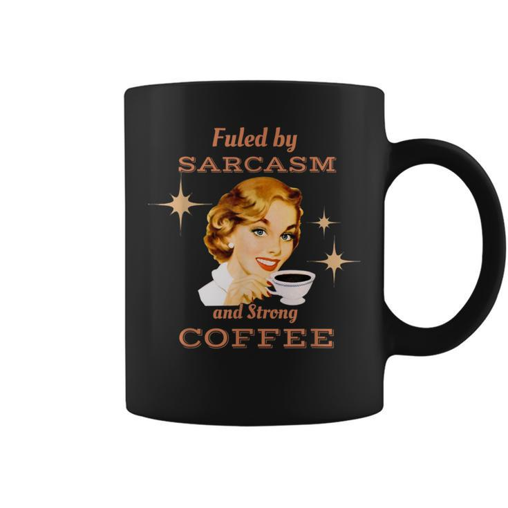 Retro 1950S Housewife Sarcasm & Strong Coffee Coffee Mug
