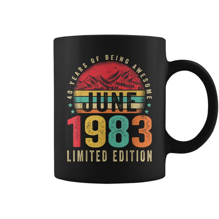 Retro 40Th Birthday Gifts Vintage Awesome Since June 1983  Coffee Mug