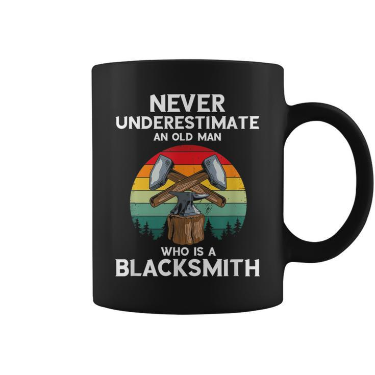 Retro Blacksmith Oldman Never Underestimate Metalworking Gift For Mens Coffee Mug