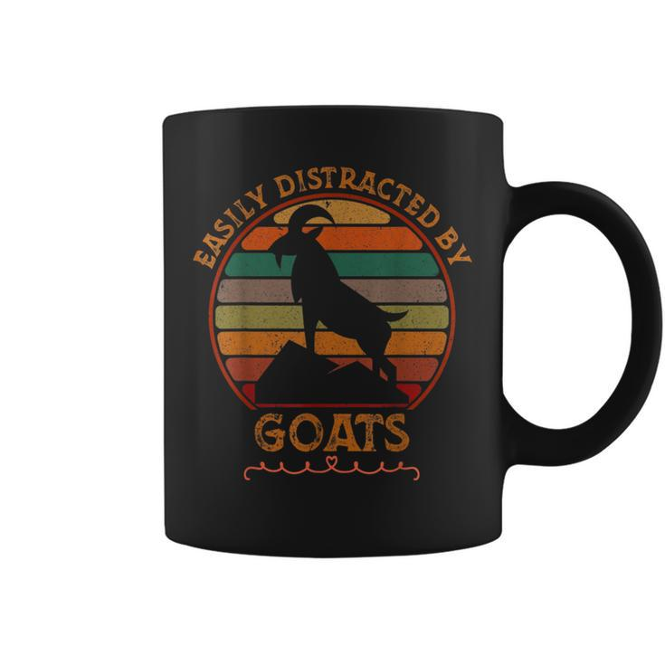Retro Farmer Funny Goat Lover Easily Distracted By Goats Gifts For Goat Lovers Funny Gifts Coffee Mug