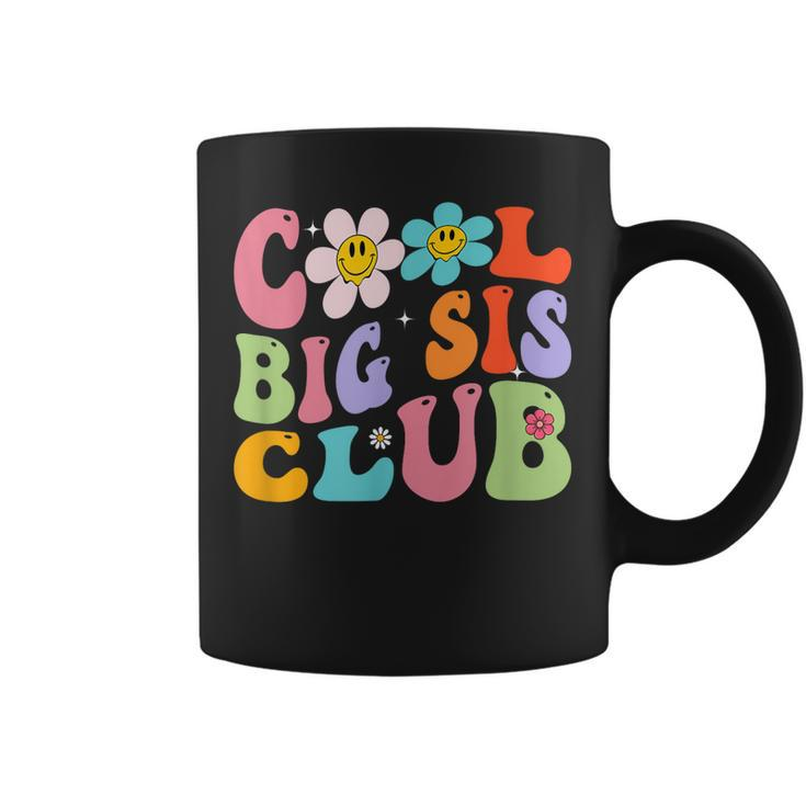 Retro Groovy Cool Big Sis Club Flower Kids Girls Big Sister  Coffee Mug