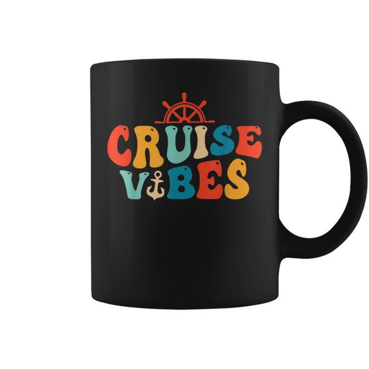 Retro Groovy Cruise Vibes Family Vacation Cruising Squad Coffee Mug