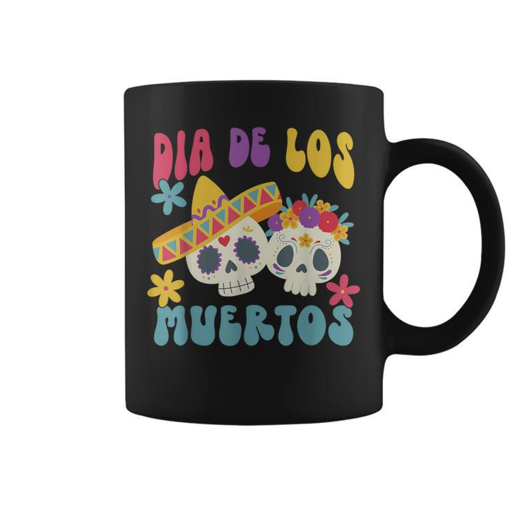 Retro Groovy Dia De Los Muertos Sugar Skull Day Of The Dead Coffee Mug
