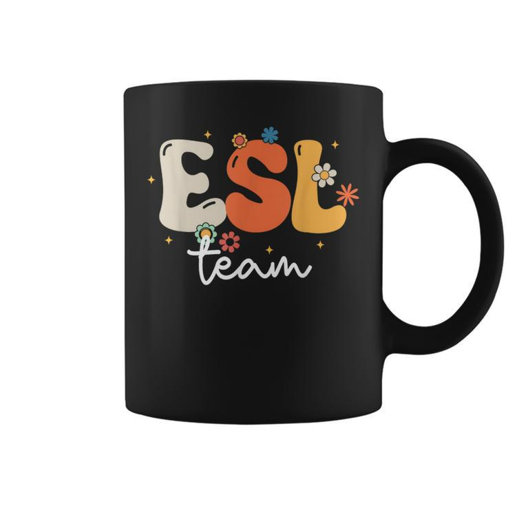 Retro Groovy Esl Girls Boys Teacher Cute Team Esl Squad  Coffee Mug
