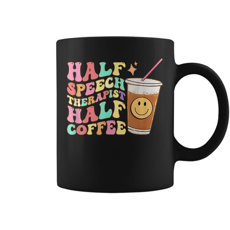 Retro Groovy Half Speech Therapist Half Coffee Slp Therapy Coffee Mug