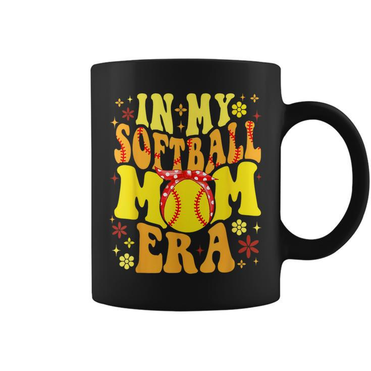 Retro Groovy In My Softball Mom Era Softball Mama Mom Life Coffee Mug