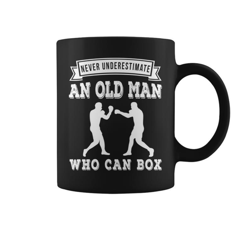Retro Never Underestimate An Old Man Who Can Box Retro Boxer Coffee Mug