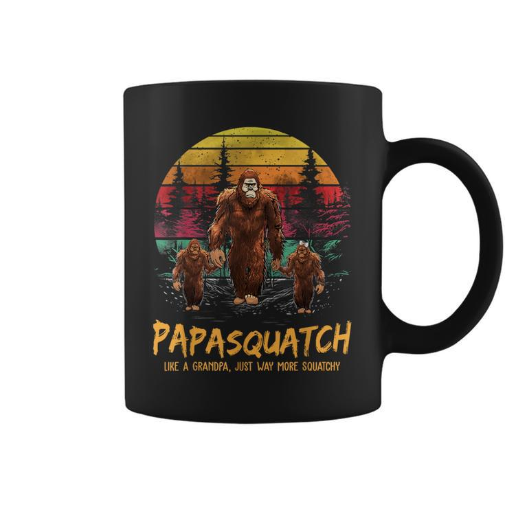 Retro Papa Squatch Like A Grandpa Funny Bigfoot Sasquatch  Coffee Mug
