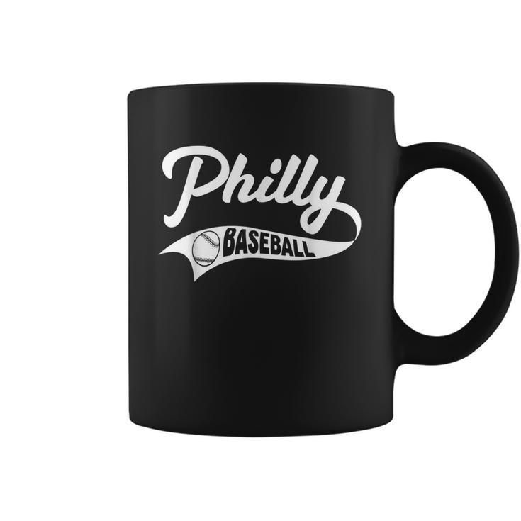 Retro Philadelphia Baseball Vintage Philly Swoosh Funny Baseball Funny Gifts Coffee Mug