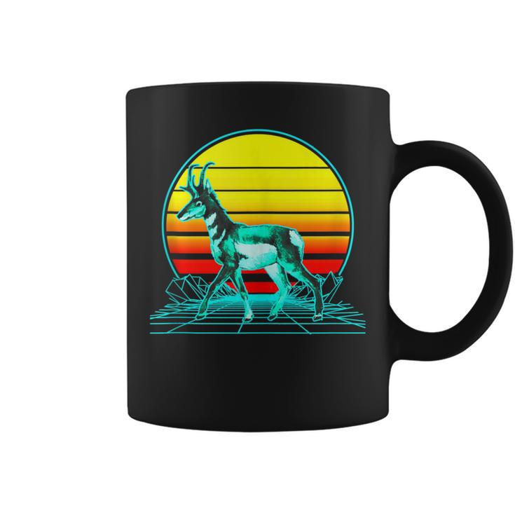Retro Pronghorn Vaporwave Coffee Mug