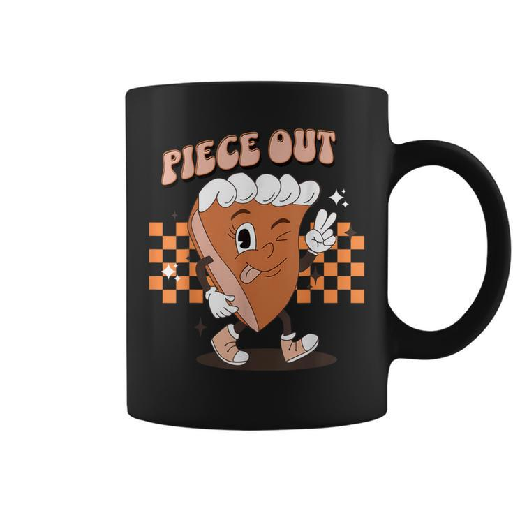 Retro Pumpkin Pie Piece Out Peace Thanksgiving Fall Coffee Mug