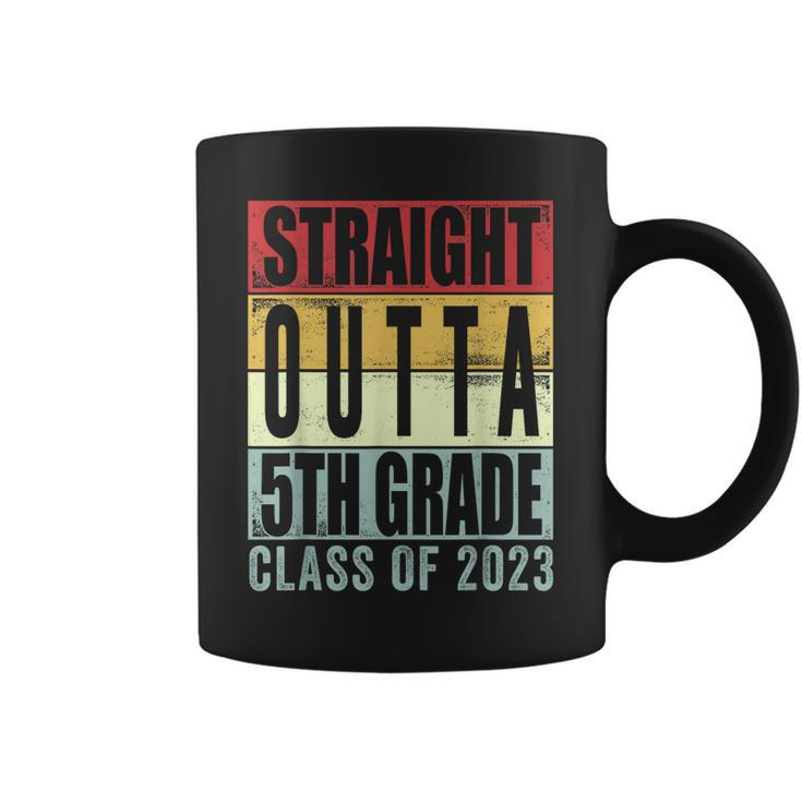 Retro Straight Outta 5Th Grade Graduation Class Of 2023 Gift Coffee Mug