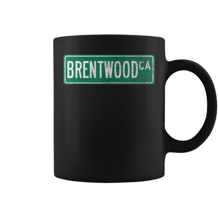 Retro Style Brentwood Ca Street Sign Coffee Mug