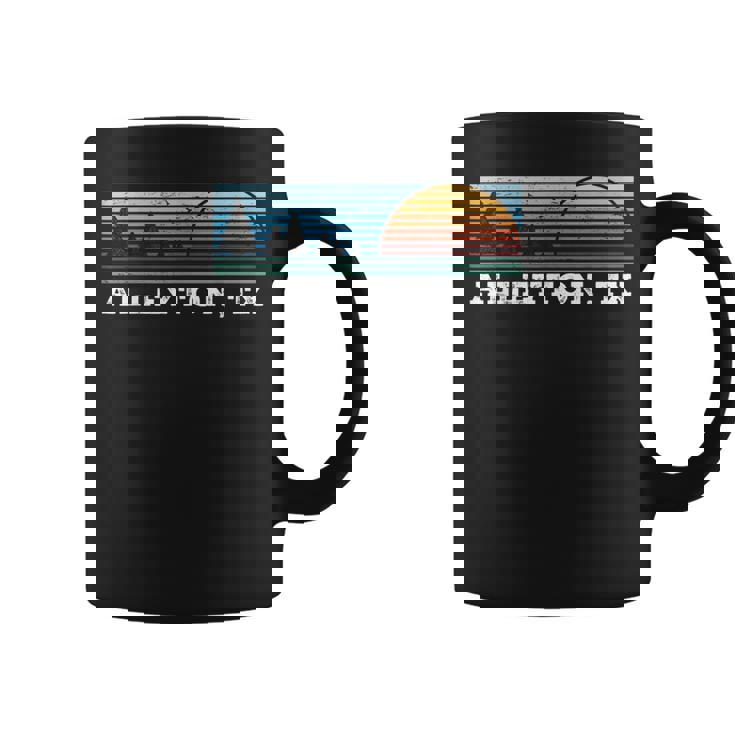 Retro Sunset Stripes Alleyton Texas Coffee Mug