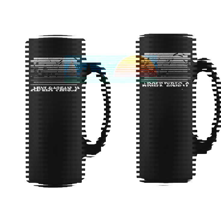 Retro Sunset Stripes Arrowhead Springs California Coffee Mug