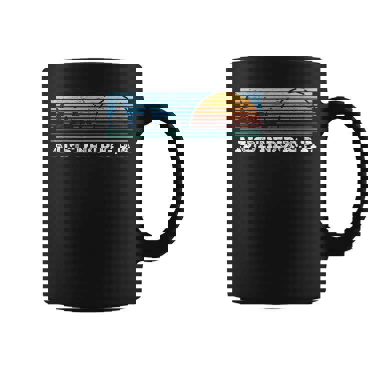 Retro Sunset Stripes Austinburg Pennsylvania Coffee Mug