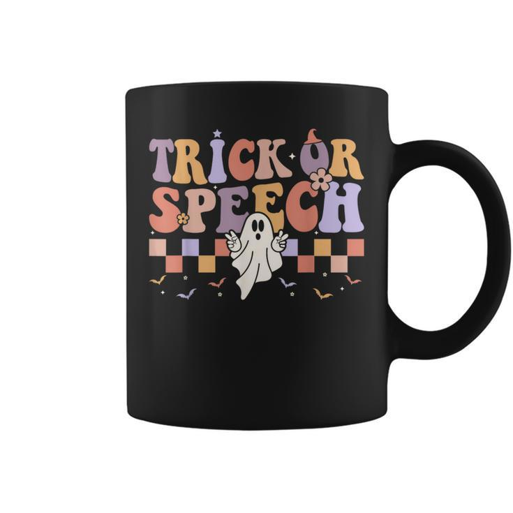 Retro Trick Or Speech Halloween Speech Therapy Slp Halloween Coffee Mug