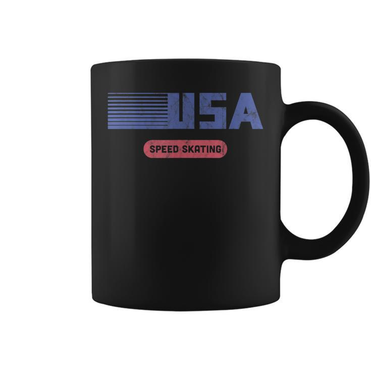 Retro Usa 2022 Team American Speed Skating Vintage  Usa Funny Gifts Coffee Mug