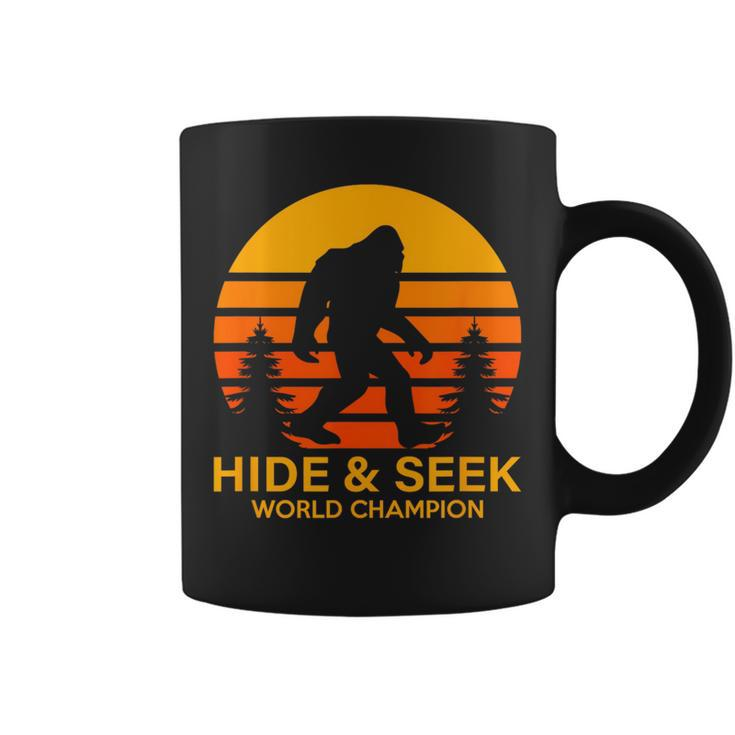 Retro Vintage Bigfoot Yeti Sasquatch Hide And Seek    Sasquatch Funny Gifts Coffee Mug