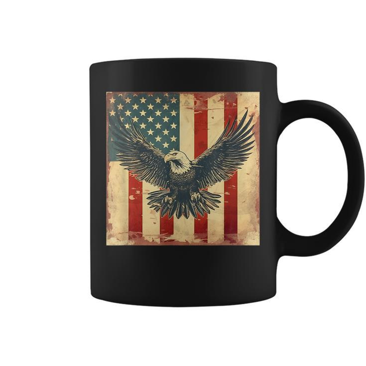 Retro Vintage Eagle American Usa Flag 4Th July Celebration Coffee Mug
