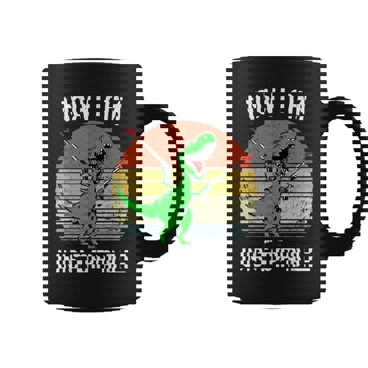 Retro Vintage Now I Am Unstoppable Trex Funny Trex Coffee Mug