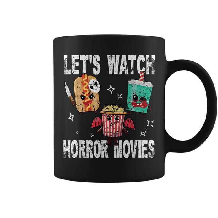 Retro Lets Watch Horror Movies Cute Halloween Costume Coffee Mug