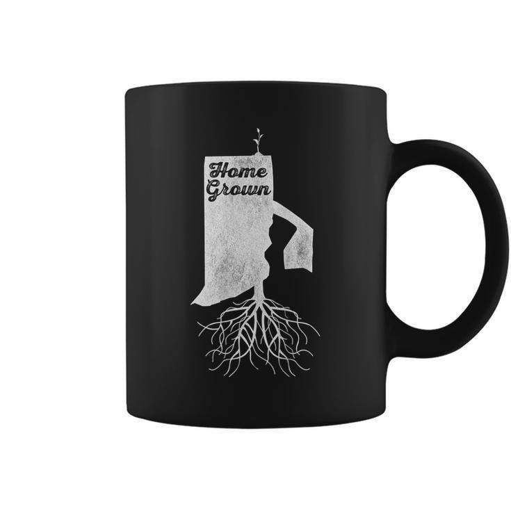 Rhode Island Home Grown Vintage Roots State Pride Distressed  Coffee Mug