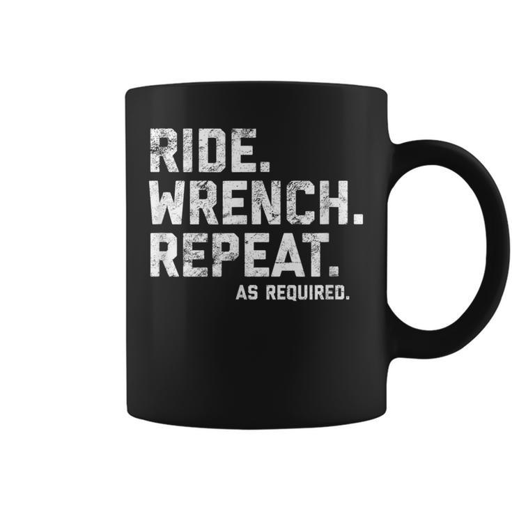 Ride Wrench Repeat Motorcycle Mechanic Funny Coffee Mug