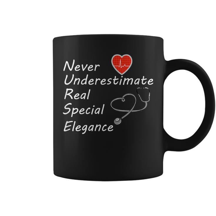 Rn Nurse Never Underestimate Real Special Elegance Coffee Mug