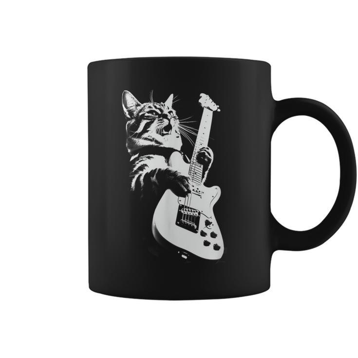 Rock Cat Playing Guitar Guitar Cat Coffee Mug