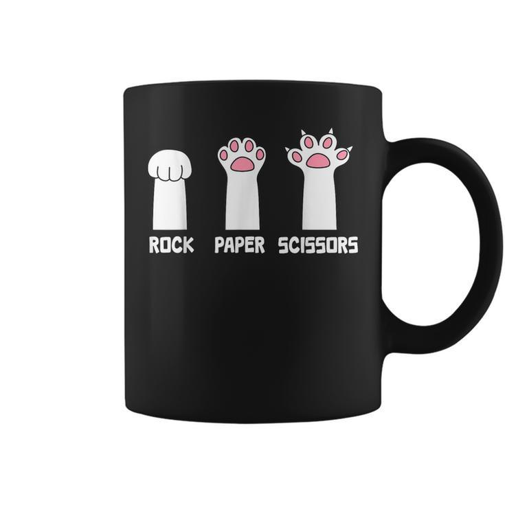 Rock Paper Scissors Cat Paws Game Cute Paw Cat Coffee Mug
