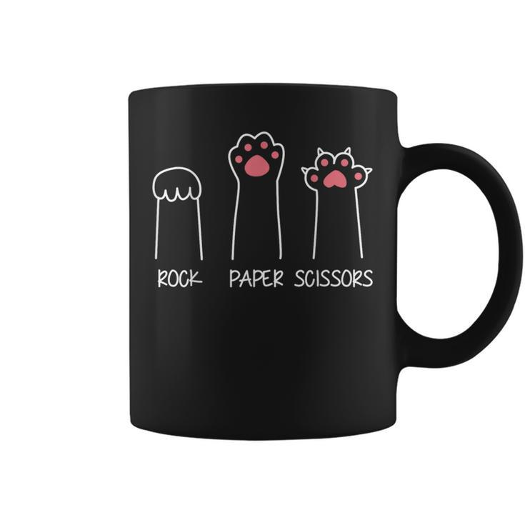 Rock Paper Scissors Hand Game Meme Animal Paw Cat Coffee Mug