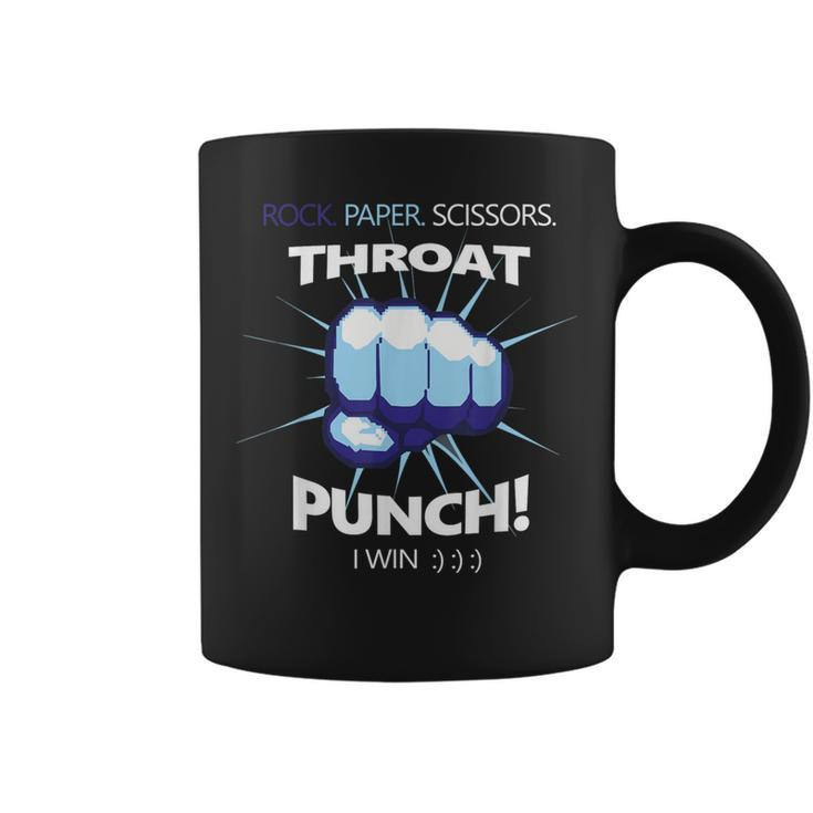 Rock Paper Scissors Throat Punch I Win Cool Coffee Mug