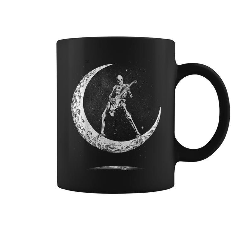 Rock On Skeleton Moon Rock And Roll Coffee Mug