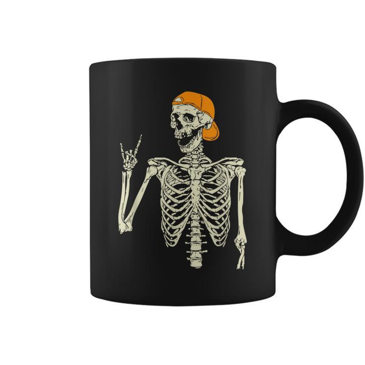 Rocker Skeleton Cap Skater Cool Halloween Punk Rock Boys Coffee Mug