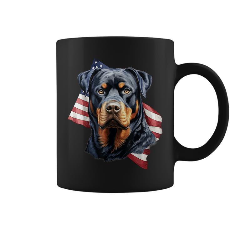 Rottweiler Patriotic 4Th Of July Dog Lover American Usa  Coffee Mug
