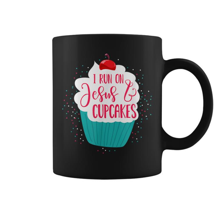 I Run On Jesus And Cupcakes Cute Christian Baking Coffee Mug