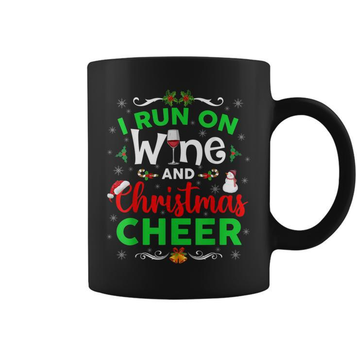 I Run On Wine And Christmas Cheer Wine Lover Coffee Mug