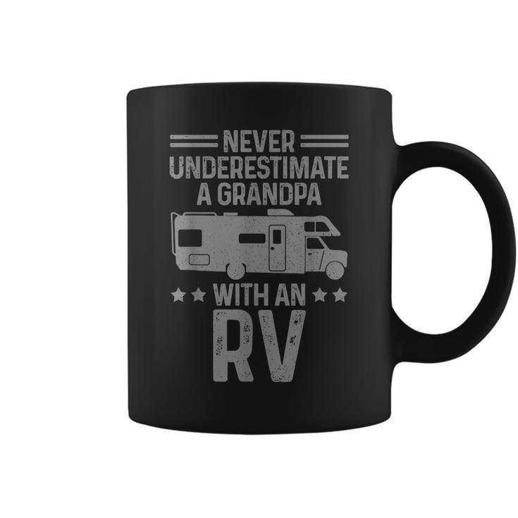 Rv Motorhome Camper Never Underestimate A Grandpa Funny Gift Gift For Mens Coffee Mug