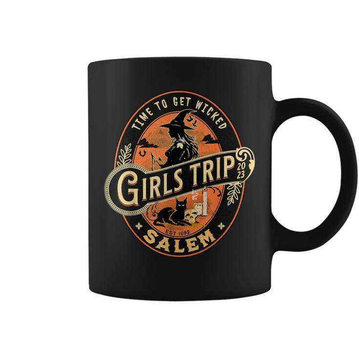 Salem Girls Booos Trip 2023 Witch Black Cat Halloween Coffee Mug