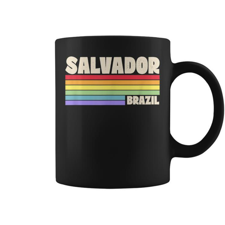 Salvador Brazil Rainbow Gay Pride Merch Retro 70S 80S Queer  Coffee Mug