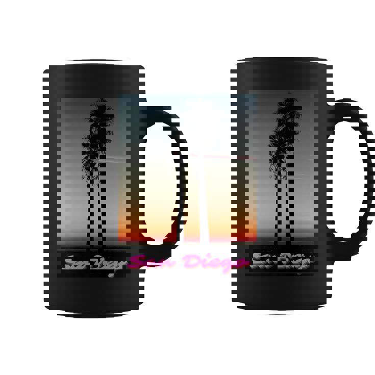 San Diego Sunset - Souvenir Vacation Palm Tree California Coffee Mug