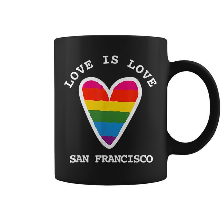 San Francisco Gay Pride  Love Is Love Rainbow Heart Coffee Mug